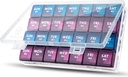 XL Měsíční Pořadatel pilulek 1 čas denně, 4 týdny Pouzdro Compartments, Yaklim Týdenní Vitamin Pořadatel Extra Large, Medicína Kontejner pro denní Pill Správce