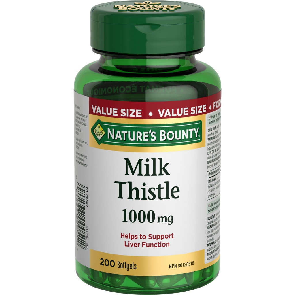 Příroda 's Bounty Milk Thistle Value Size, 200 Softgels
