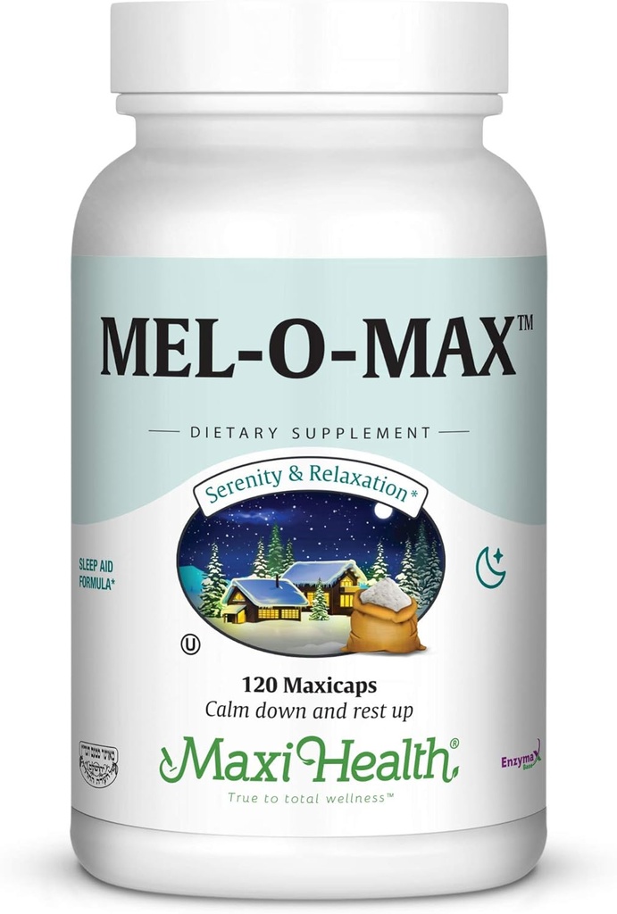 Maxi Health Mel- O- Max - Melatonin - s Valerian Root - Sleep Aid - 120 Kapsle - Kosher