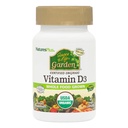 NaturesPlus Zdroj života Zahrada Vitamin D3-60 Vegan Kapsle, Balení 3 - Podpora imunitního systému - Certified Organic, Non- GMO, Gluten Free - 90 Celkem Service