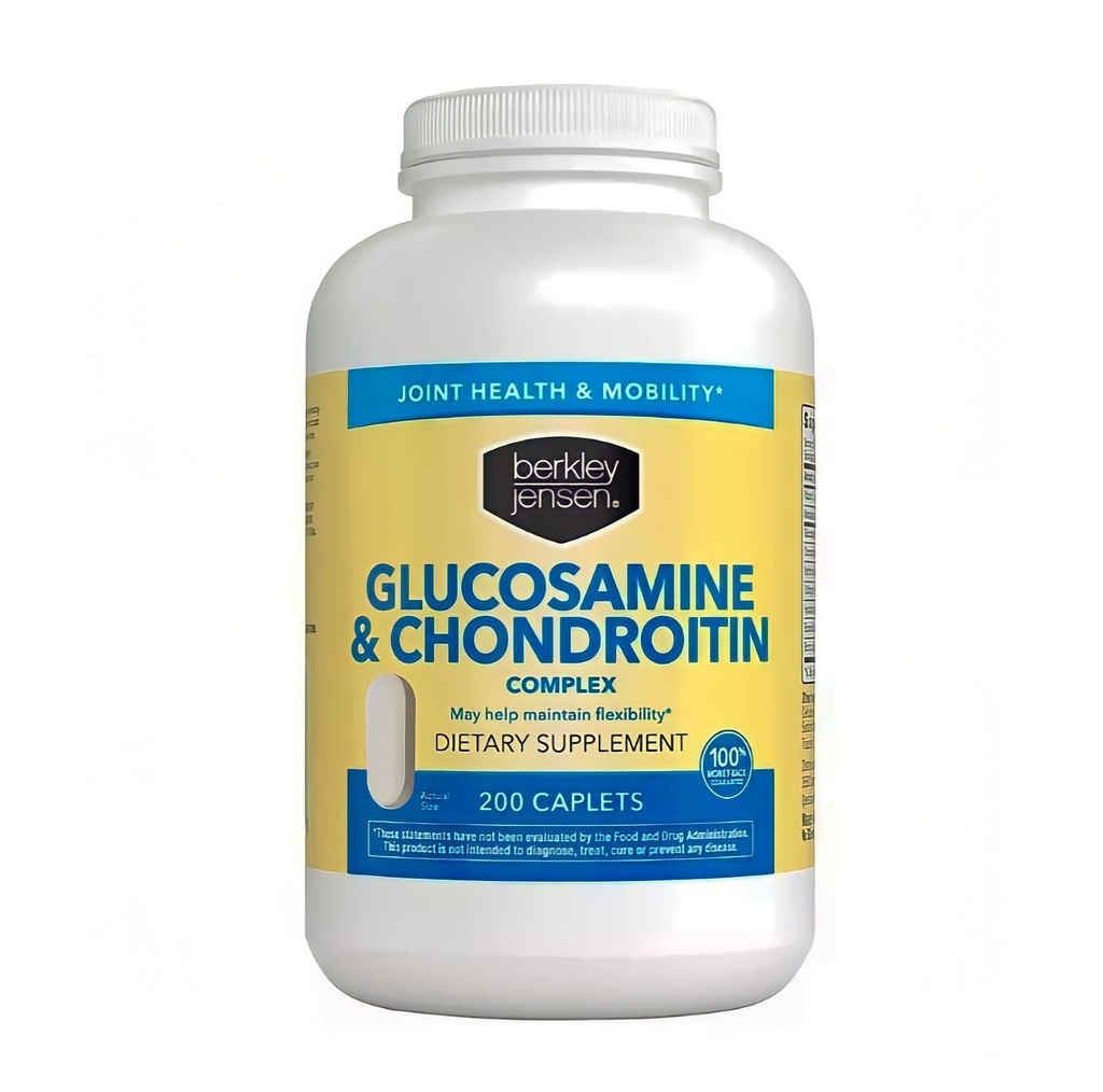 Berkley Jensen Glucosamine Chondroitin MSM Boswellia Complex - Triple Strength Advanced Diety Supplement for Joints, Ligaments, Tendons, Bones, Connective Tissup, 200 Caplet (Balení 1)