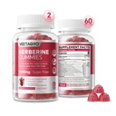 Berberine dodatek 1500mg, Cukr zdarma Berberine s Ceylon Skořice Gummies, Chrom, Kurkuma, Fenugreek pro přirozeně metabolický vyvážený, Berberine HCl z indické Barberry Extract, 120 Cts