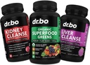 Organické Superfood Green & Ovocné doplňky - Játra Ledviny Cleanse Detox Supplement - Zelená Veggie Powder Směs zeleninové potraviny & Nápověda opravit ledviny, Kontrola močových měchýřů & Trakt Zdraví