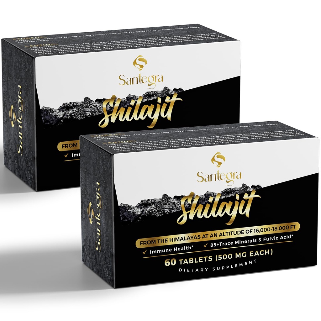 30 000 MG Shilajit tablety, 100% Shilajit čisté tablety pro ženy a muže, Himalayan Organic, Fulvic Acid & 85 + stopové minerály, Resin dodatek pro energii a imunitní systém, 120 Počítá