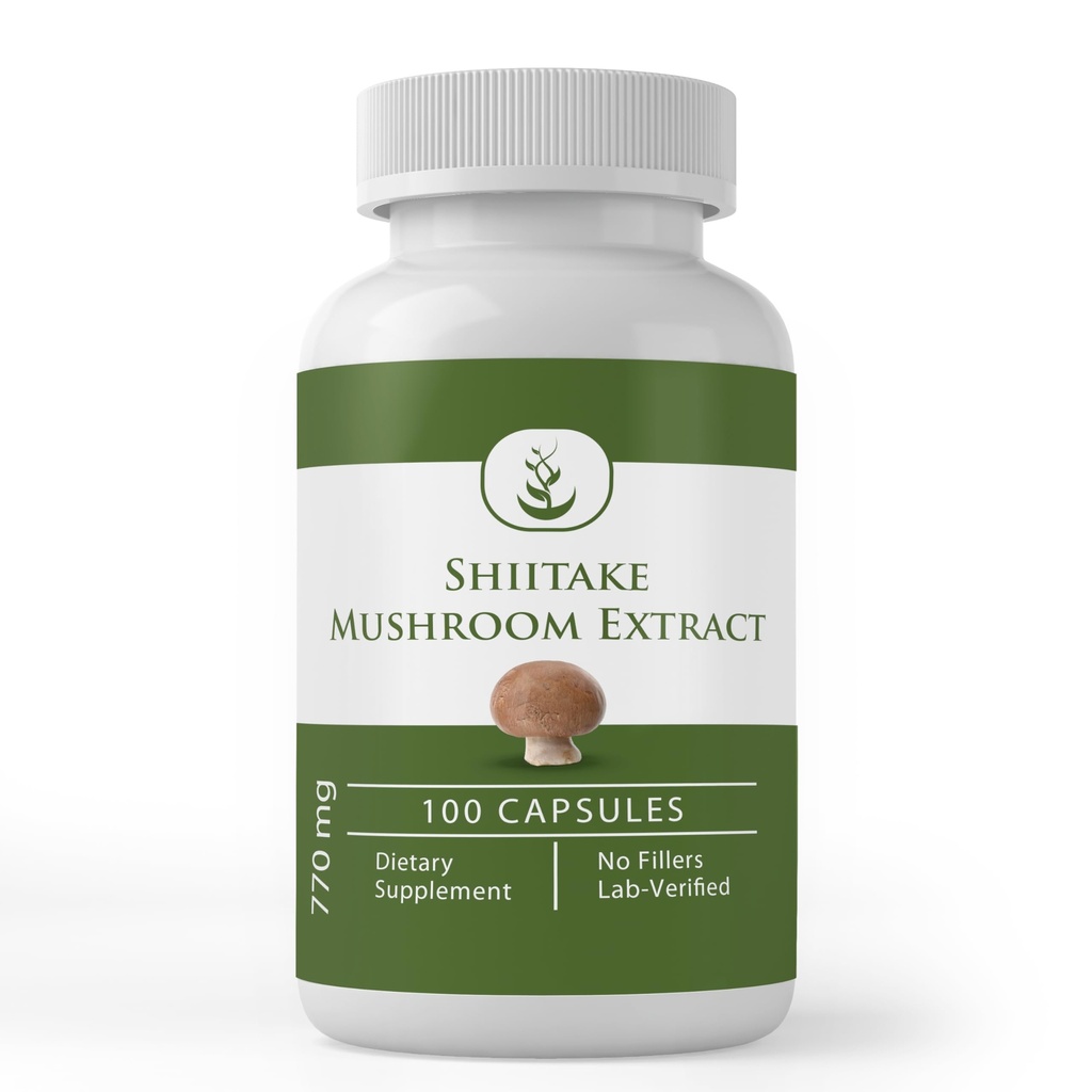 Čisté původní ingredience Shiitake Houba Extract (100 Kapsle) Vždy čisté, Žádné přísady nebo Fillers, Laboratoř ověřen