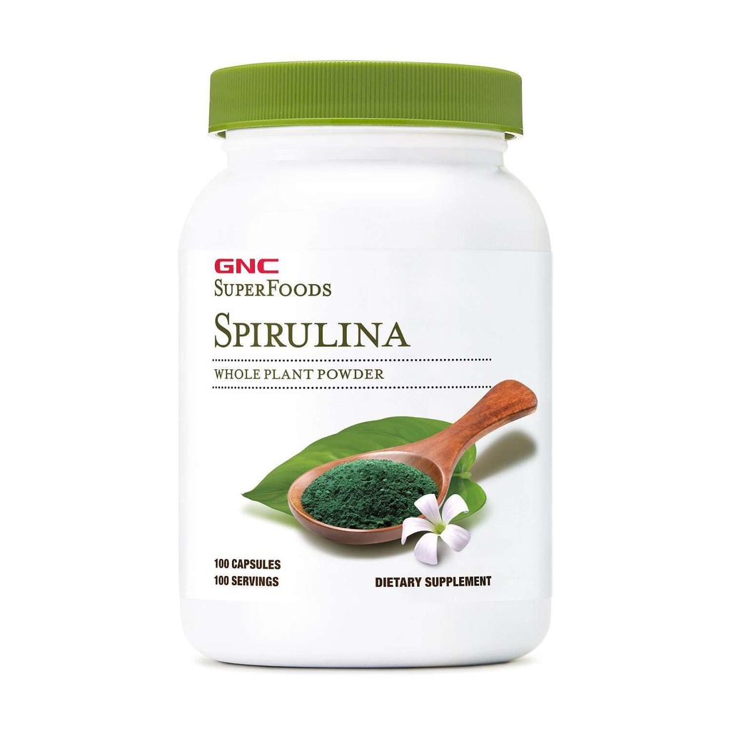 GNC SuperFoods Spirulina Celá rostlina Prášek Kapsle, 100 Kapsle, 100 Podání