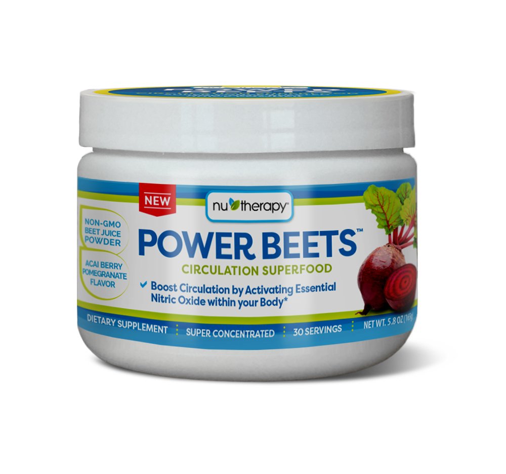 Nu- Terapie Power Beets - Super Koncentrované Circulation Superfood - Dietní dodatek - Delicious Acai Berry Pomegranate Flavor - Non- GMO Beet Juice Powder - 30 Servings, červená, 5.8 Ounce (Balení po 1)