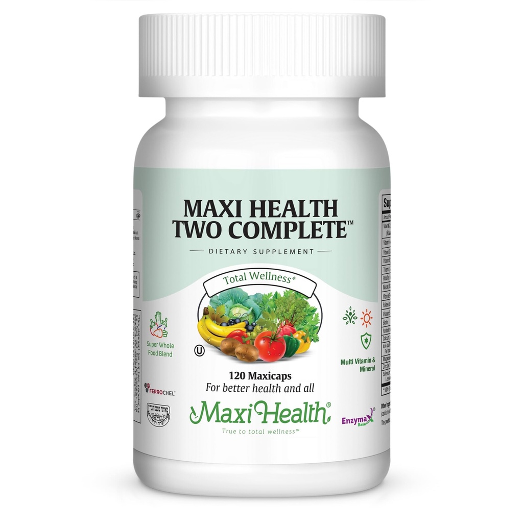 Maxi Health Two Complete - Multivitaminy a minerály - Plná potence - 120 Kapsle - Kosher