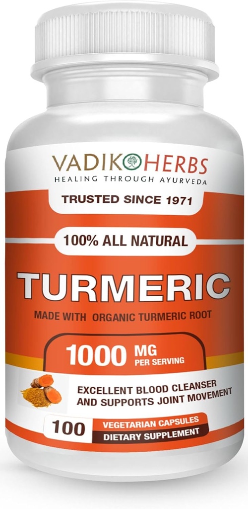 Vadik Herbs Organic Turmeric Curcumin 1000 mg iž