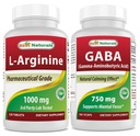 Nejlepší Naturals L- Arginine 1000 mg & GABA dodatek 750mg