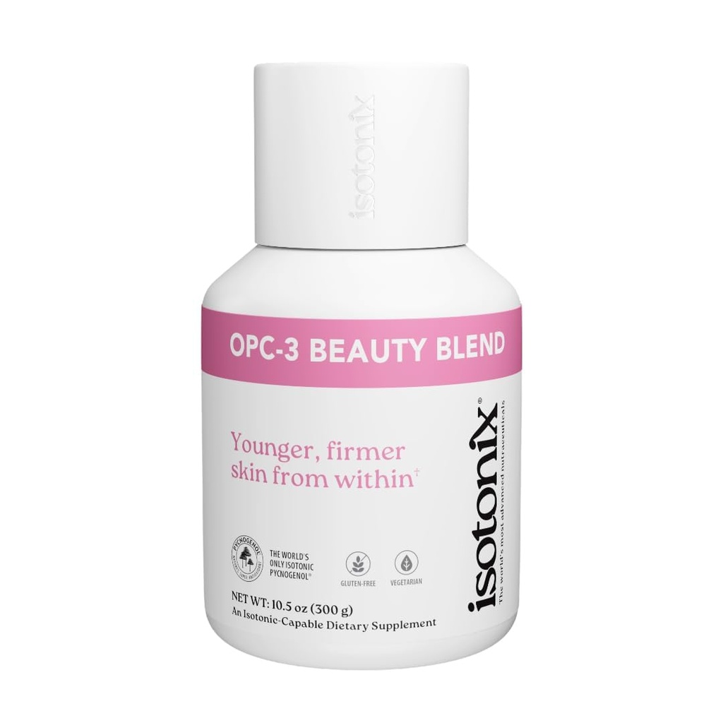 Isotonix OPC33 Beauty Blend Powder 124; Kolagen Support with Pycnogenol ®, Grape Seed & Red Wine Extract Obr124; Vlasové kůže a hřebíky s Biotin & Hyaluronic Acid Phyl124; Antioxidant Powder - 90 Servings