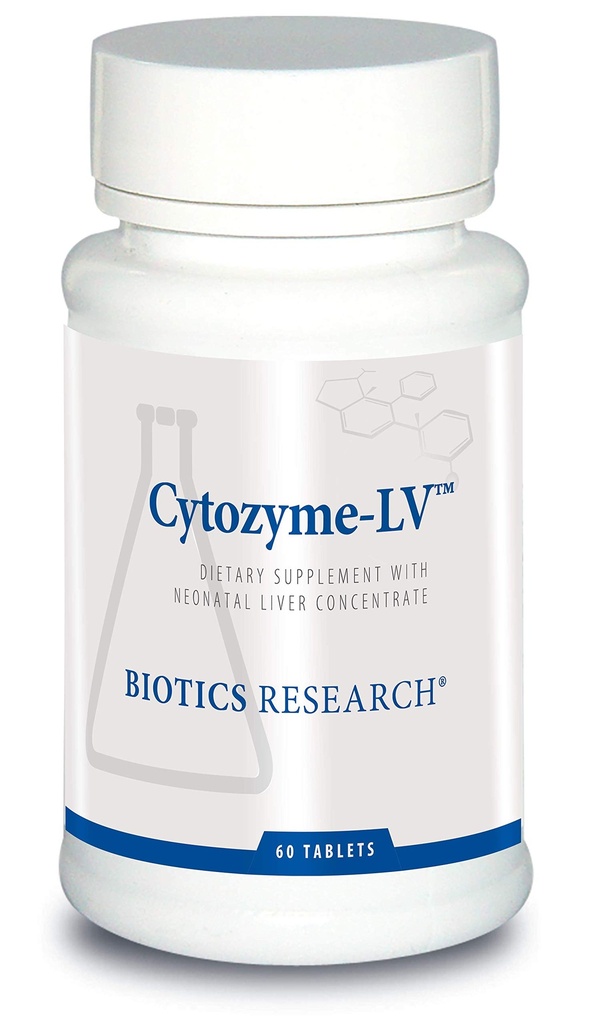 Biotika Výzkum Cytozyme LV Neonatální játra, podporuje zdravé funkce jater a sérové albumin, Výborný zdroj B vitaminy a železa, SOD, Catalase, Potent Antioxidant 60 Tablety