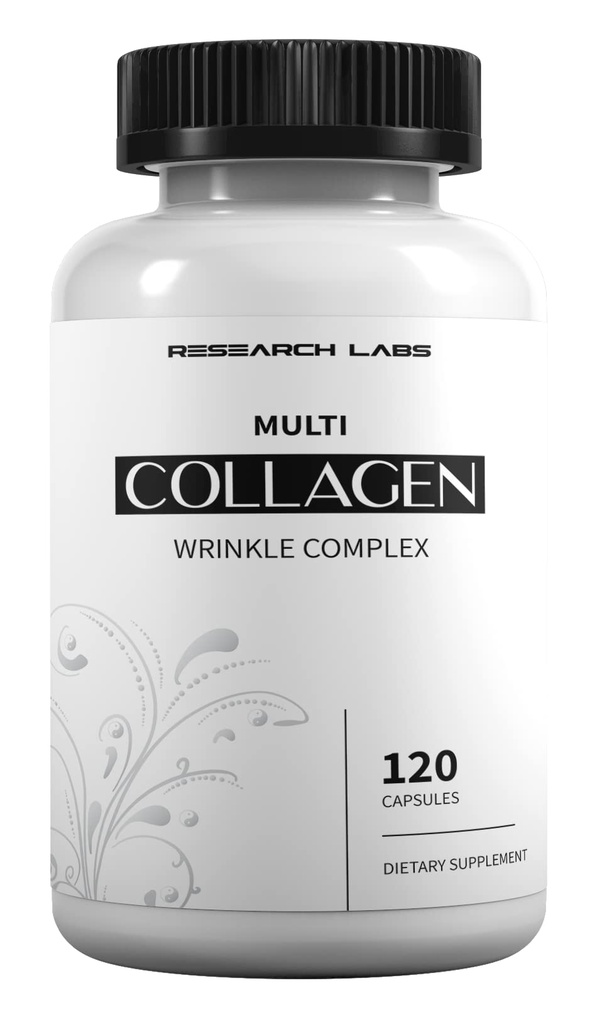 Výzkum Labs Promo 120 Kolagenové pilulky - 6000 mg. Tráva Fed Anti- Aging Podpora pro pleť, spony, Tendons, kosti, vlasy a nehty. Paleo Friendly. Kolagen Peptides Práškový dodatek
