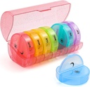 Sukuos Large Weekly Pill Organizer 2 krát denně, Daily Pill Box 7 Day Easy to Open with Double Protection, AM PM Pill Case for Medicine / Vitamin / Rybí olej / doplňky (Glitter Pink)