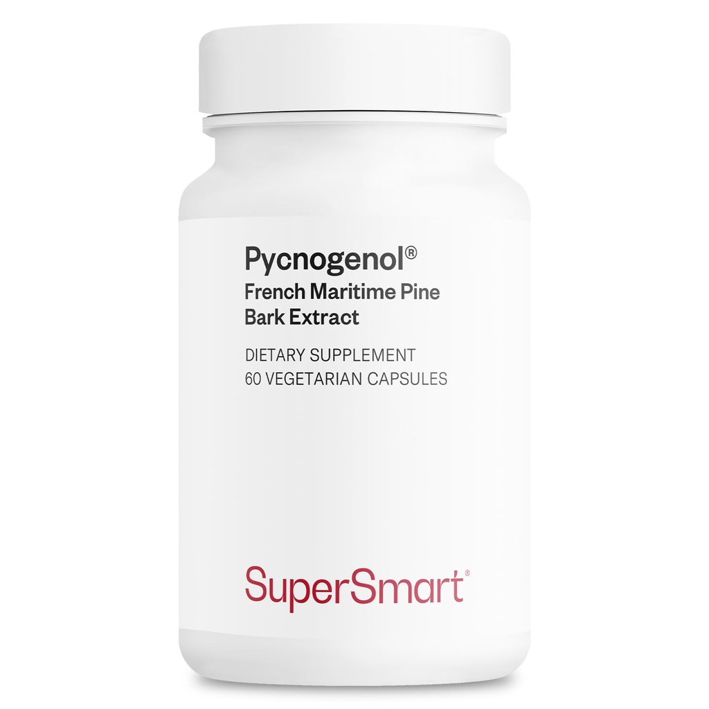 Supersmart - Pycnogenol 200 mg / den (patentovaný & Vysoce biologicky dostupný) - Francouzská námořní borovice Bark Extract current124; Non- GMO & gluten Free - 60 Vegetariánské kapsle