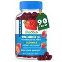 Živý cukr zdarma Probiotika s prebiotika Fiber - Velký Ochutnávání přírodní Flavor Gummy dodatek - Keto Friendly Chewable - pro Gut zdraví a imunitní podporu - pro dospělé, muže, ženy - 90 Gummies