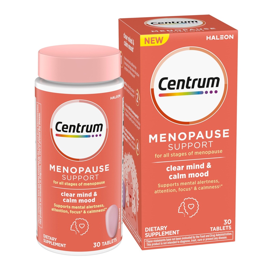 Centrum Clear Mind a klid Mood Menopauza Support Tablety, s Klinicky studoval enXtra, 30 Počet