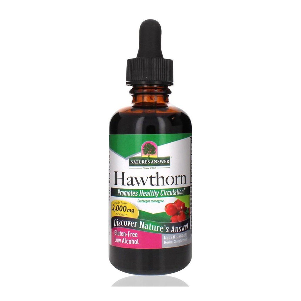 Přírodní odpověď Organic Hawthorn Extract 2 Oz - Nízký alkohol, gluten zdarma & Kosher - Podpora srdce - Ideální pro Hawthorn Berry Tea