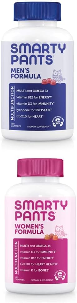 SmartyPants Mens and Womens Bundle Multivitamin Bundle: (1) Mens Multivitamin Multivitamins a (1) Womens Multivitamins Multivitamins