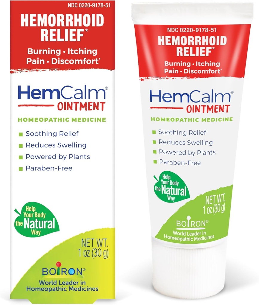 Boiron HemCalm Ointment for Hemeroid Relief of Pain, Svědění, Otok nebo discomform - 1 oz