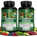 Potent Garden 2-Pack Organic Superfood Green, Ovoce a Veggie dodatek bohatý na vitamíny a antioxidanty s Alfalfa, Beet Root & Tart Cherry na zvýšení energie, imunita & Gut zdraví, 120 Ct
