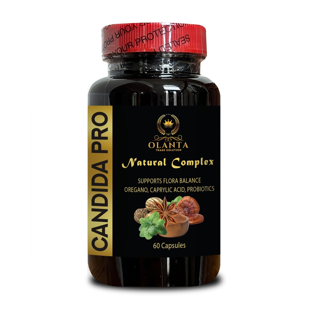 Candida PRO Complex Gut Flora Balance, Digestive Enzymes, Black Walnut, Wormwood, Intestinal Health & Immune Support, Reishi Mushroom - 1 Bottle