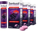 Sambucol Black Elderberry Tablety s vitaminem C & zink - Imunitní Supplement, Black Elderberry se zinkem a vitaminem C Effervescent Tablety, Vysoké antioxidanty, Picí Fizzies - 15 Tablety