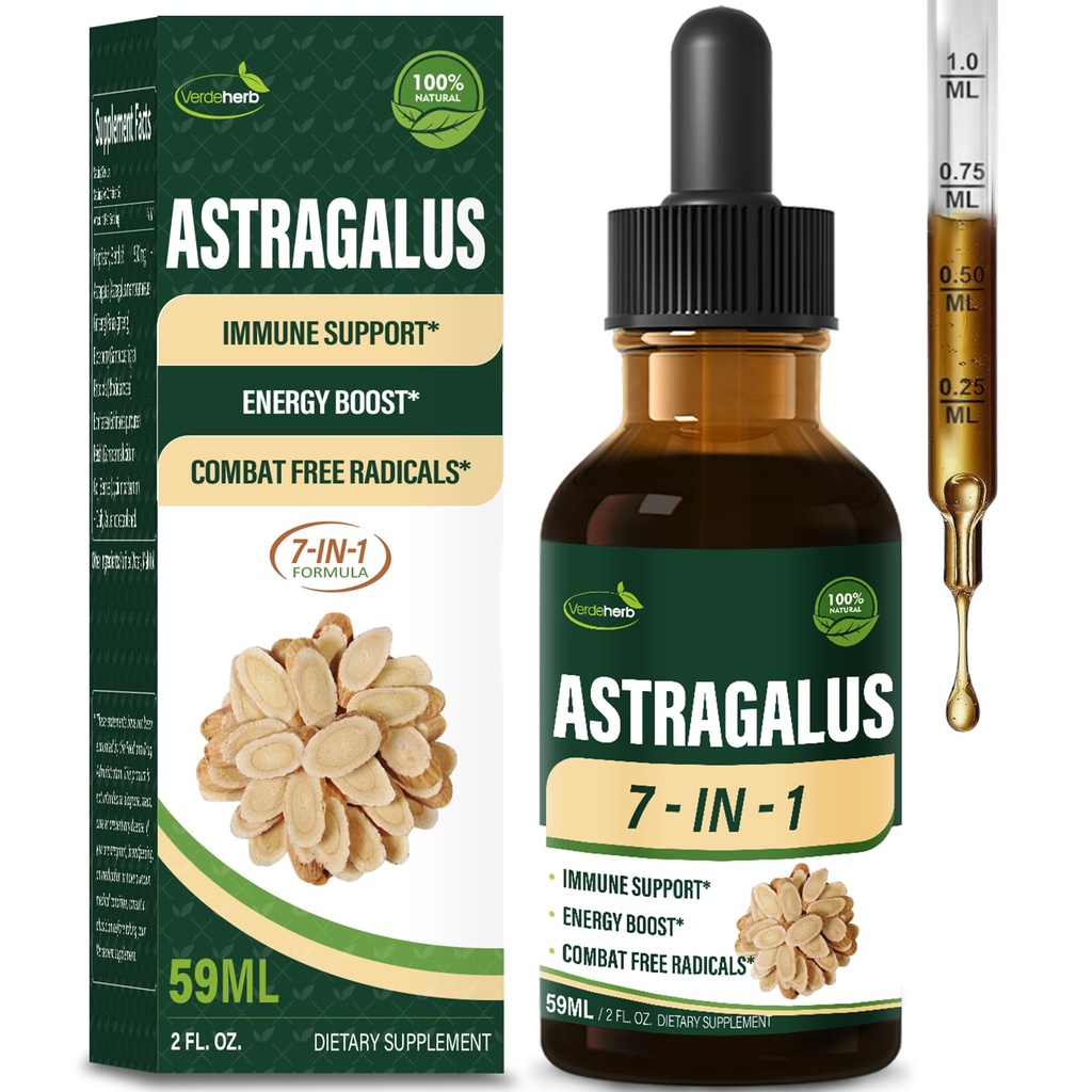 Astragalus Root Extract Bylinné kapky pro Imunity System Support, Imunity Health & Energy Boost Tincture doplňky s Rhodiola Rosea, Echinacea, Elderberry, Reishi, Ginseng. Huang Qi. 2oz