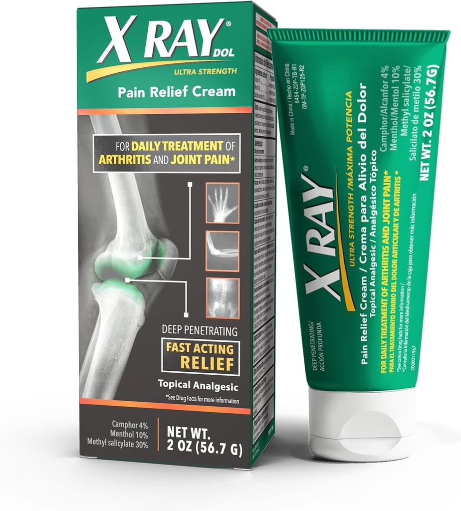 X Ray Dol Topical Artritis Pain Reliever Cream, pro Daily Joint & Muscle Pain, Full Prescription Strength, Fast-acting Relief, 2 Ounces