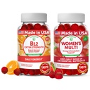 Lunakai Vitamin B12 a ženské multivitaminové gumy Bundle - 3000mcg Metylkobalamin High Absorpční energie Gummy - 100% denní hodnota 16 esenciální vitaminy a minerální doplňky - 30 dní dodávky