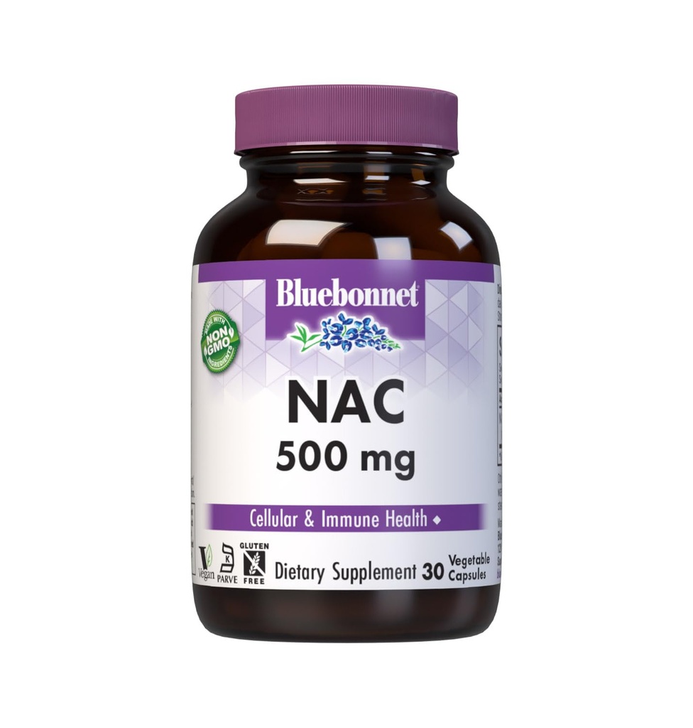 Bluebonnet NAC 500 mg vitaminové kapsle, počet