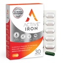 Active Iron Supplement 25mg - Klinicky osvědčené zvýšení hladiny železa a energie - Gentle, Non- Constipating, Vysoce absorbované - 30 Kapsle