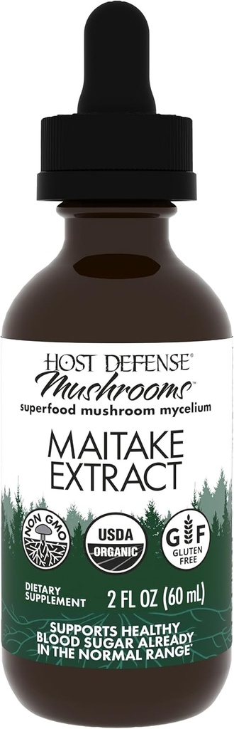 Hostitelská obrana Maitake Extract - Imunitní a buněčná podpora zdraví - Bylinný dodatek s Maitake Houba & Houba Mycelium - Liquid Supplement - 2 fl oz (60 Služeb) *