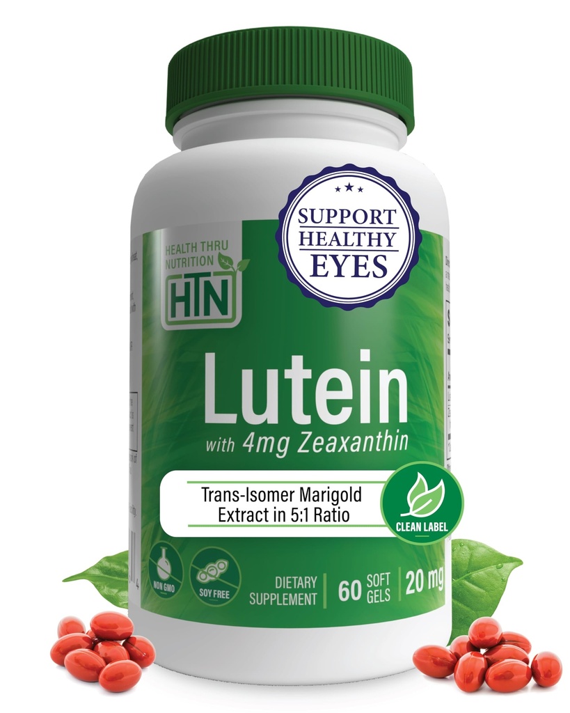 Lutein 20mg s Zeaxanthin 4mg 60 Softgels CLAS124; All- Trans Marigold Extract in Nature Identical 5: 1 Ratio CLAS124; Podporuje zdravé oko, kůži a mozek CLAS124; Non- GMO Soy & gluten Free CLAS124; podle zdraví Tru Nutrition