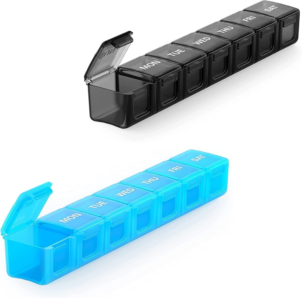 2 Balení Extra Velký Pořadatel pilulek, Sukuos Týdenní Pill Box, Pouzdro na pilulky, Lékařský Organizátor pro vitaminy, Rybí oleje nebo doplňky
