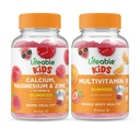 Živé vápník Magnesium & zink děti + Multivitamin děti, Gummies Bundle - Velký Ochutnávka, Vitamin dodatek, gluten zdarma, GMO zdarma, Žvýkací žlab