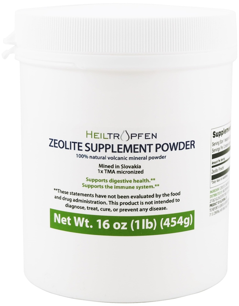 Heiltropfen Zeolite Powder 124; Dietní dodatek 1 Pound - 454 g Success124; Detox 124; Cloptilolit 94 + -3% Success124; Activated OF 124; Natural Mineral Dust 124; Ultra FINE Less- Than 2 µm
