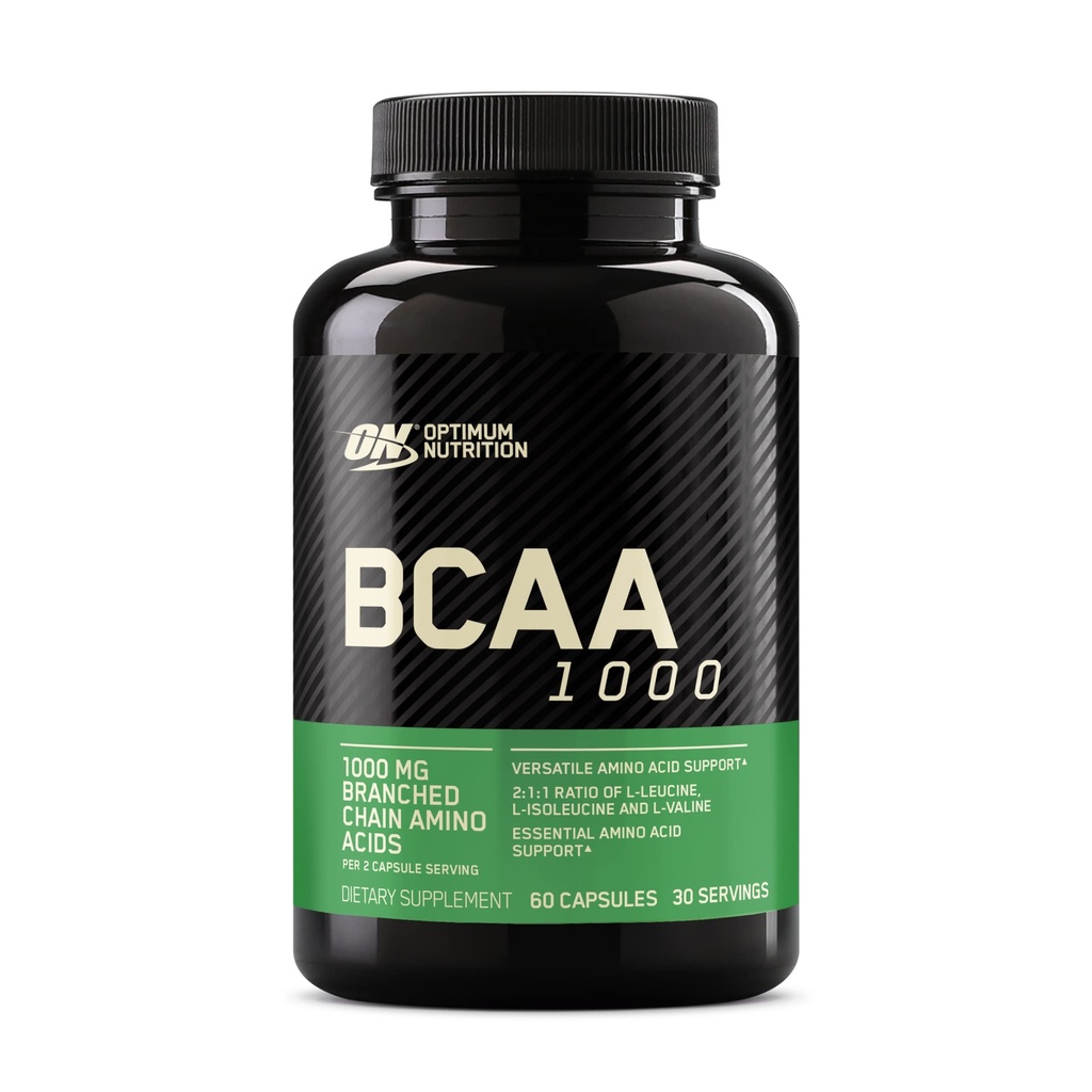 Optimum Nutrition Instantized BCAA Kapsle, Keto Friendly Branched Chain Essential Amino Acids, 1000mg, 60 Počet