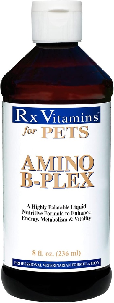 Rx Vitamíny pro zvířata v zájmovém chovu Amino B-Plex pro psy a kočky - Zdravé živiny Enhance Energy Metabolism & Vitality - Bacon Flavor 8 fl. oz.