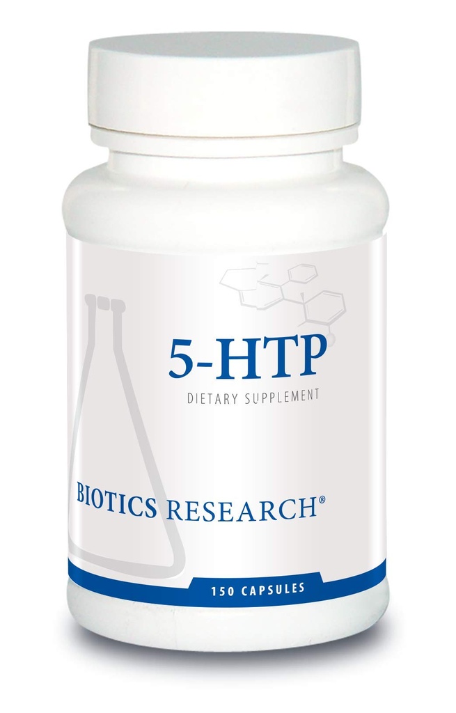 Biotika Výzkum 5HTP 50mg 5HTP Brain Health Promotes Klid Relaxed Mood Celkový smysl pro pohodu, Výroba serotoninu, 150 Kapsle