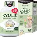 Maxi Health Kyolic Organic Česnek Dodatek - Košer Česnek Tablety s Kylický Česnek Extrakt pro imunitní podporu - Vegetariánské česnek pilulky (360 Počet)
