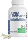 Bronson Alpha Lipoic Acid 600mg Free Radical Scavenger podporuje zdraví - Non- GMO, 250 Vegetariánské Kapsle (125 Služeb)
