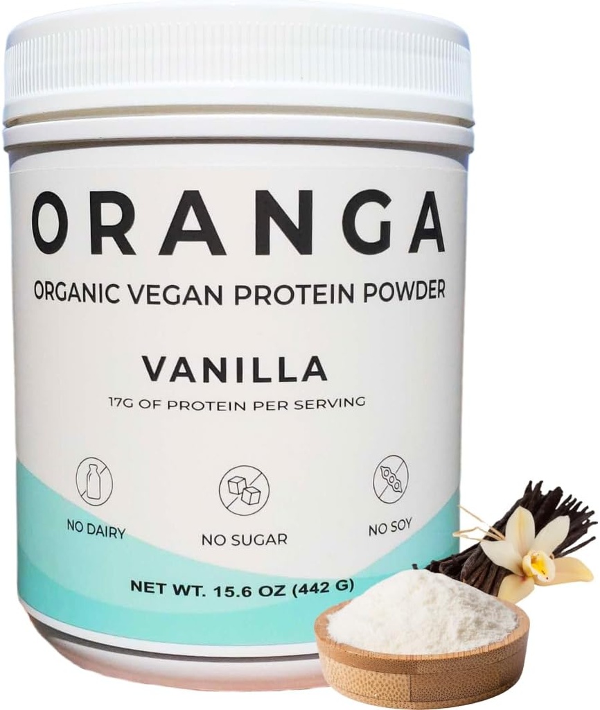 Organic Plant- based - Rice, Pea, dýně seed Protein Powder - Vanilla - Digestive Enzymy Zahrnuto, No Additives, Dairy- Free, Soy- Free, Keto- Friendly, Gluten- Free, Non- GMO - 17 Servings (442g)