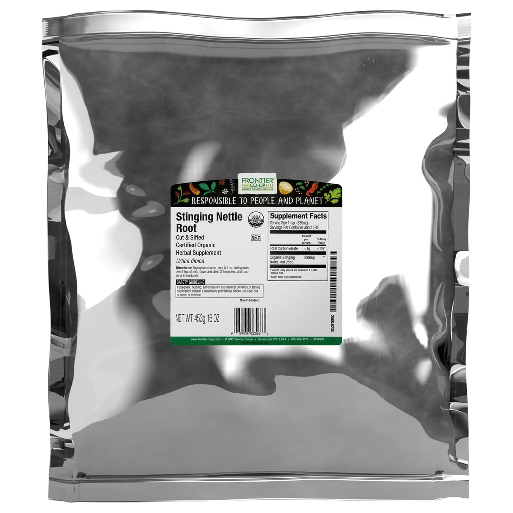 Frontier Co- op Organic String Nettle Root, Cut and Sifted, Kosher PHARMAN124; 16 Ounce (balení po 1)