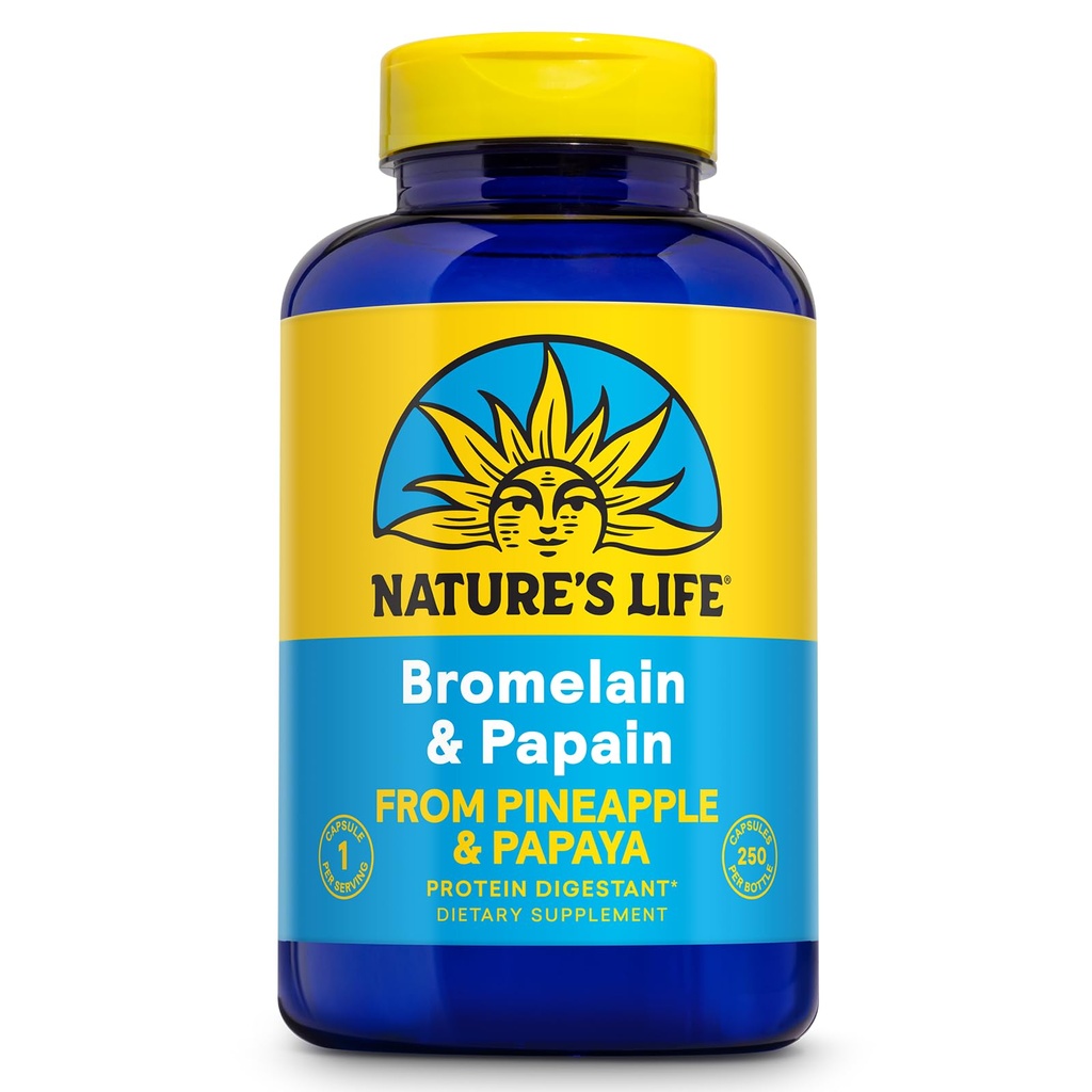 Bromelain & Papain 's Life Bromelain & Papain 124; Proteolytic Enzymes for Digestive Support & Comfort 124; from Ananas & Papaya' s C124; 250mg (250 CT)