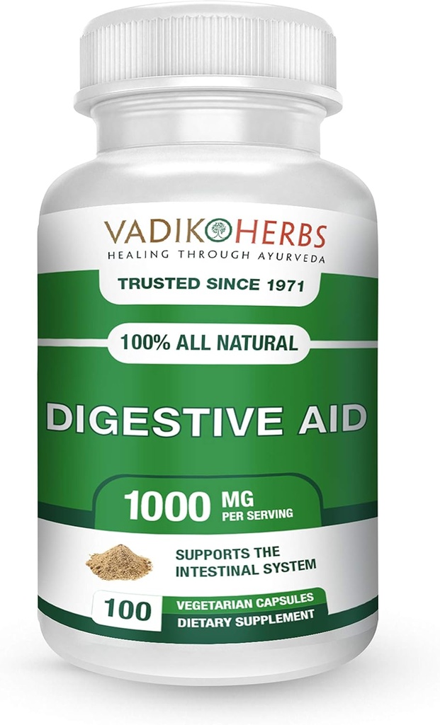 Certified Organic Vadik Byliny Dědičná pomoc Bylinné stravy Dodatek 124; Podporuje střevní systém, Podporuje normální Bowel funkce (1 balení)