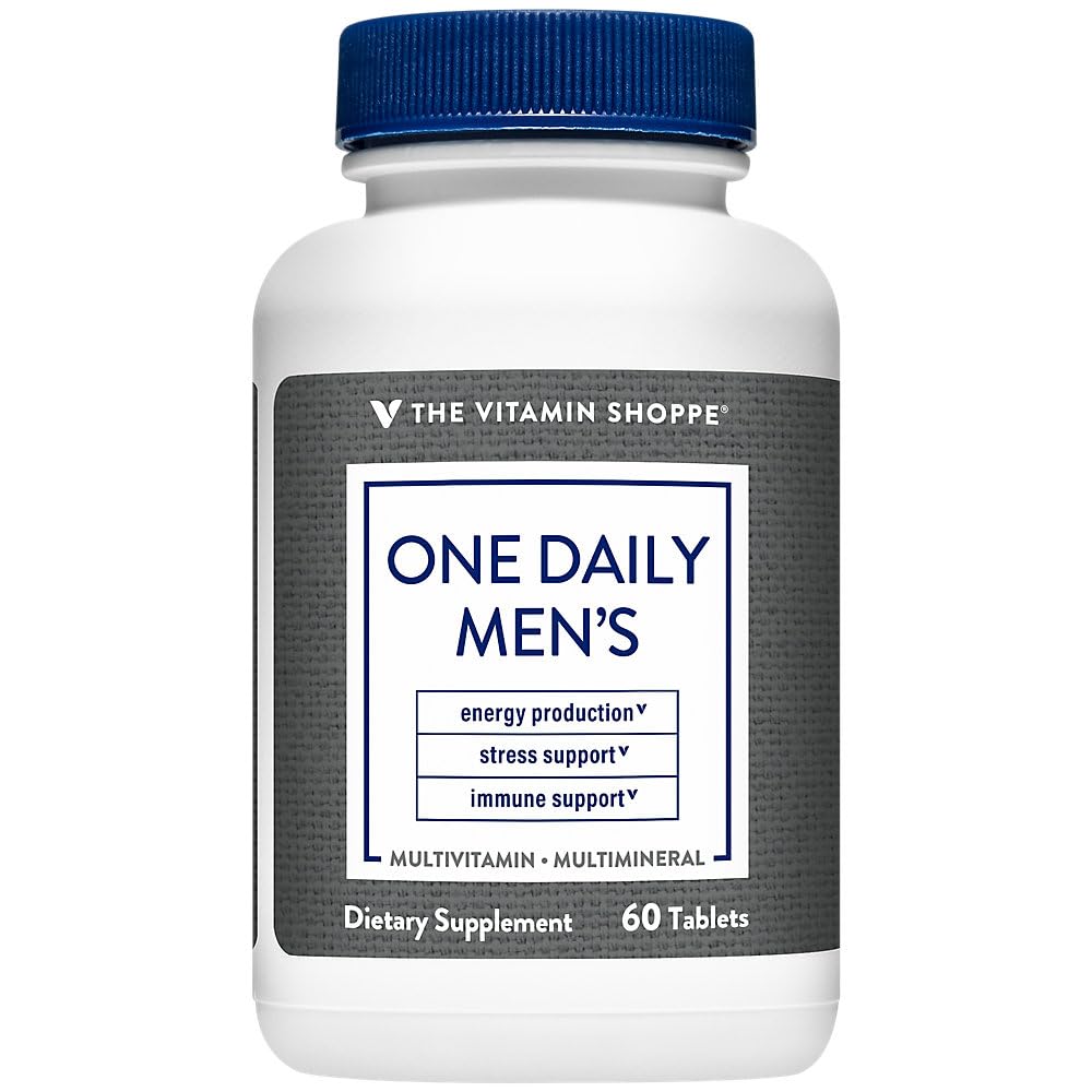 Vitamin Shoppe Jeden denně Multivitamin mužů - Energy & Antioxidant Blend, Denní víceminerální doplněk pro optimální zdraví mužů, gluten a mléčné výrobky zdarma (60 Tablety)