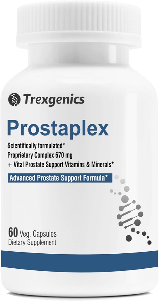 Trexgenics PROSTAPLEX Advanced Prostate Health with beta- sitosterol, Saw Palmetto String Nettle pygeum Dýně Turmeric Quercetin lycopen Selen Vitamin D3 Zinek Boron a K2-7 (60 Veg Kapsle)