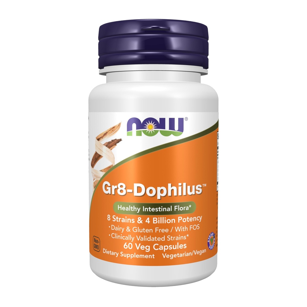 Nyní Potraviny Doplňky, Gr8-Dophilus ™ s 8 Strains & 4 Miliony Potenciál, Pečovatelné, 60 Veg Kapsle