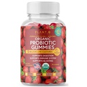 Plant.O Organické probiotické gumy pro ženy, muže a děti [5 miliard CFU USDA Certified] Nápověda Podpora trávení, nafouknutí, zácpa a imunitní systém, Jahodová příchuť, 30 Žvýkací Probiotika